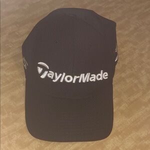 New Era TaylorMade Black Hat w/ Sponsor Logos size SM Medium